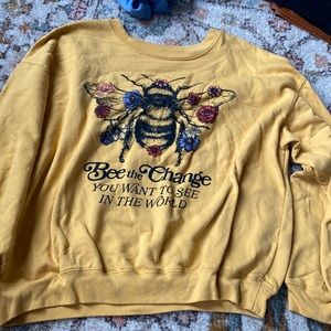 Yellow graphic crewneck